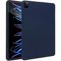 Accezz Liquid Silicone Backcover met penhouder voor de Apple iPad Pro 12.9 (2022) / Pro 12.9 (2021) / Pro 12.9 (2020) - Donkerblauw