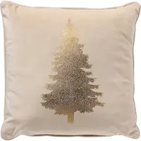 Textino TREE - kussenhoes 45x45 cm - kerst - fluweel - Whisper White - wit