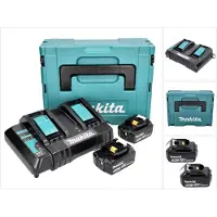 Makita Power Source Kit 18 V met 2x BL 1860 B 6.0 Ah batterij ( 197422-4 ) + DC 18 SH dubbele lader ( (18 V)