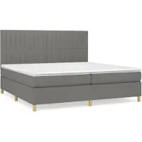vidaXL Boxspring met matras stof donkergrijs 200x200 cm