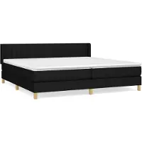 vidaXL Boxspring met matras stof zwart 200x200 cm