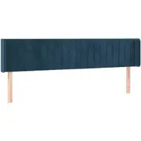 vidaXL Hoofdbord met randen 183x16x78/88 cm fluweel donkerblauw