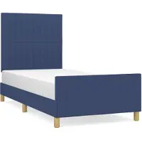 vidaXL Bedframe zonder matras 80x200 cm stof blauw