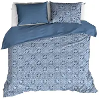 De Witte Lietaer Dekbedovertrek Henna Blue Horizon Satijn-240 x 200 / 220 cm | Lits-Jumeaux