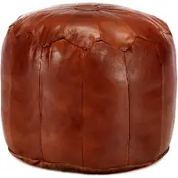 vidaXL Poef 40x35 cm echt geitenleer tan