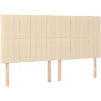 vidaXL Hoofdbord crème 180x5x118/128 cm stof