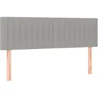 vidaXL Hoofdborden 144x5x78/88 cm stof lichtgrijs