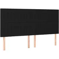vidaXL Hoofdbord zwart 160x5x118/128 cm stof