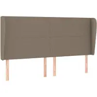 vidaXL Hoofdbord met randen 183x23x118/128 cm stof taupe