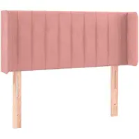 vidaXL Hoofdbord met randen 103x16x78/88 cm fluweel roze