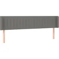 vidaXL Hoofdbord met randen 203x16x78/88 cm stof donkergrijs