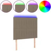 vidaXL Hoofdbord LED 80x5x118/128 cm stof taupe