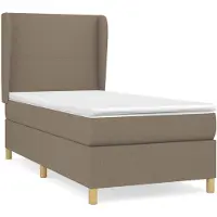 vidaXL Boxspringbed met matras, taupekleurig, 100x200 cm, met stoffen bekleding