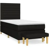 vidaXL Boxspring met matras stof zwart 80x200 cm