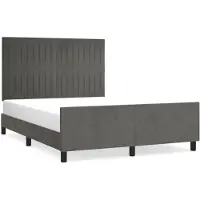 vidaXL Bedframe zonder matras 140x190 cm fluweel donkergrijs