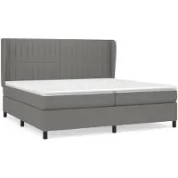 vidaXL Boxspringbed met matras, donkergrijs, 200x200 cm, gestoffeerd