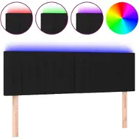vidaXL Hoofdbord LED 144x5x78/88 cm stof zwart