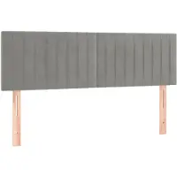 vidaXL Hoofdborden 144x5x78/88 cm fluweel lichtgrijs