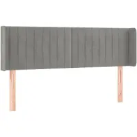 vidaXL Hoofdbord met randen 147x16x78/88 cm fluweel lichtgrijs