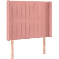 vidaXL Hoofdbord met randen 103x16x118/128 cm fluweel roze