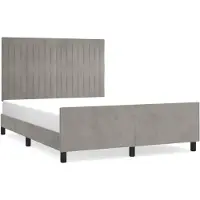 vidaXL Bedframe zonder matras 140x200 cm fluweel lichtgrijs