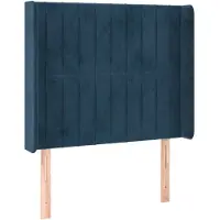 vidaXL Hoofdbord met randen 93x16x118/128 cm fluweel donkerblauw