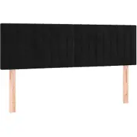vidaXL Hoofdborden 144x5x78/88 cm fluweel zwart