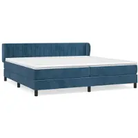vidaXL Boxspring met matras fluweel donkerblauw 200x200 cm