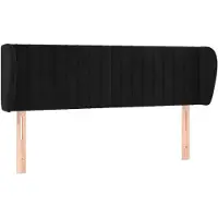 vidaXL Hoofdbord met randen 147x23x78/88 cm fluweel zwart