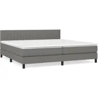 vidaXL Boxspring met matras stof donkergrijs 200x200 cm