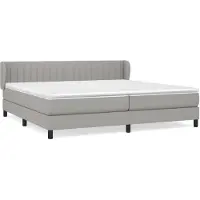 vidaXL Boxspring met matras stof lichtgrijs 200x200 cm