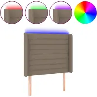 vidaXL Hoofdbord LED 83x16x118/128 cm stof taupe