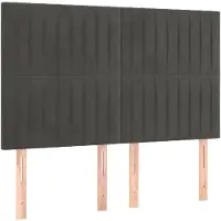 vidaXL Hoofdbord donkergrijs 144x5x118/128 cm Fluweel
