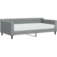 vidaXL Slaapbank met matras 90x190 cm stof lichtgrijs