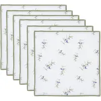 Clayre & Eef Servetten Katoen Set van 6 40x40 cm Wit Vierkant Olijven Wit