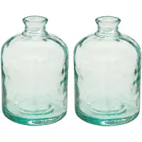 Atmosphera bloemenvaas - 2x - Apotheker Fles model - transparant - glas - H20 x D12 cm - Vazen