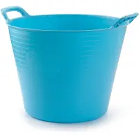 Merkloos Plasticforte Flexibele emmer/kuip - blauw - 42 liter - ECO kunststof - rond - 38 x 45 cm - Wasmanden
