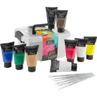Nassau Acryl Starterset (75 ml) 9 stuks + 6 penselen