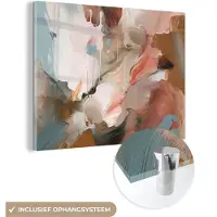 MuchoWow Glasschilderij 120x90 cm - Schilderij acrylglas - Verf - Kleuren - Abstract - Kunst - Foto op glas - Muurdecoratie woonkamer - Wanddecoratie slaapkamer - Schilderijen