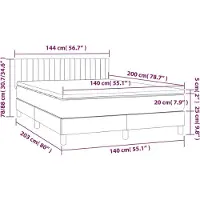 vidaXL Boxspring met matras stof donkergrijs 140x200 cm