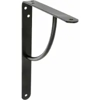 AMIG Plankdrager/planksteun van metaal - gelakt zwart - H250 x B200 mm - Tot 90 kg - Plankdragers