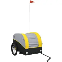 vidaXL Fietstrailer 45 kg ijzer zwart en geel