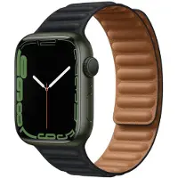Apple Leather Link bandje voor de Watch | 44/45/46/49 mm - Maat M/L - Midnight