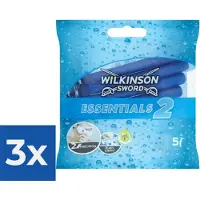 Wilkinson Sword Wilkinson Wegwerpscheermesjes Essentials 2 For Men 5 stuks - Voordeelverpakking 3 stuks