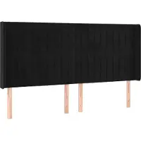 vidaXL Hoofdbord met randen 183x16x118/128 cm fluweel zwart