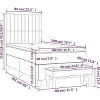 vidaXL Boxspring met matras stof taupe 80x200 cm