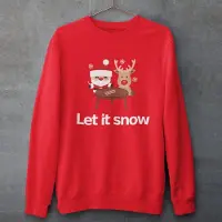 B&C Lekker Waus Foute Kersttrui Rood - Let It Snow - Maat XS - Kerst Outfit Dames & Heren