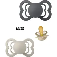 BIBS Supreme Latex fopspeen 0-6 maand 3 stuks Vanilla,Sand en Iron maat 1