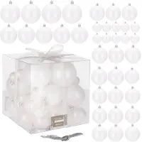 Springos Kerstballen 37 Stuks 3/8 cm Parelwit