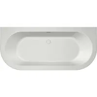 Xenz Charley half vrijstaand bad acryl 180x80x60cm wit mat met badvulcombinatie wit mat